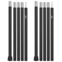 AKASOOM 터프 폴 2개 세트 텐트 폴 직경 28mm 총장 250cm 항공 A6061제 알루미늄 폴 천막용 분할식 5절 연결 캠프・터프 설영용 폴 조립 간단 높이 조절 가능 솔로 캠프 수납봉투 첨부