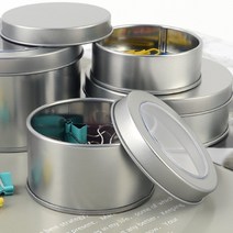 유용한 사각 틴케이스 투명 창 다용도 소품 정리함 미니 철재 휴대용 스퀘어 보관함 립밤 케이스 DIY, 제품선택, 90x60mm - 투명창