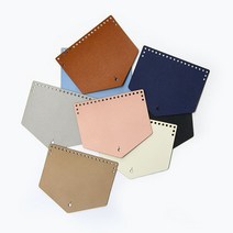 니뜨 인조가죽미니 파우치캡 재단원단 뜨개실무료도안증정 니뜨가방부자재 뜨개부자재 포켓 파우치캡 가방뚜껑 가방덮개 덮개장식, 블랙, 라운드