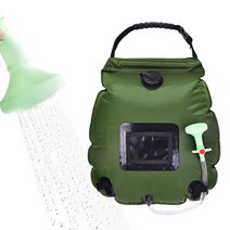 여행용샤워기 휴대용 여행용 샤워기 미니 헤드 태양열 샤워 가방 20L 휴대용 난방 캠핑 하이킹 여행용, 03 green