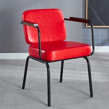 비비드 컬러 레트로 등받이 1인용 의자, 레드 (2개 이상 주문 가능)