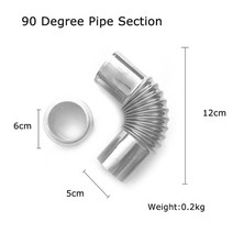화목난로 스테인레스 화목 난로 파이프 스토브 캠핑 텐트 스테인레스 피크닉 히터 난방 바베큐 휴대용 나무 굽기 초경량 나무 다기능 하이킹 요리 장작, c 90도 파이프