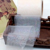 6cm * 5 야드 심포니 실버 도트 메쉬 곱슬 무지개 얇은 명주 그물 액세서리 선물 DIY 공예 파티 웨딩 크리스마스 장식 핑크, 6cm x 5yards, Beige