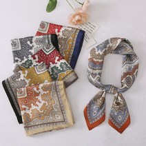 에스닉 쁘띠 스카프 가방타이 페이즐리 사각 미니 가방 손잡이 반다나