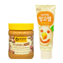 복음자리 망고잼(상큼 달콤한 망고 잼/튜브형) +피넛버터크리미(땅콩의고소함/달콤함), 상세설명