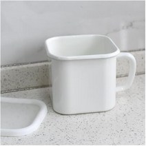 일본식 법랑 손잡이 밀폐용기 멀티포트 보관용기 캐니스터 사각 12x11.5cm, 한개옵션0