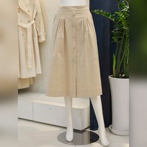 나이스크랍 나이스클랍 뒷밴딩 버튼포인트 핀턱 스커트(A232PWS301)BE