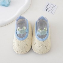 안전한 보행기 여아용 첫 워커 신발 0-6 개월 미끄럼 방지 양말 부츠 꽃 메쉬 유아용 귀여운 아기 여름, [02] Inner length 12.5cm, [06] Yellow