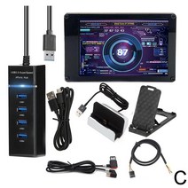 보조모니터 qhd 노트북 듀얼 모니터 세로모니터 3.5 인치 IPS LCD 디스플레이 미니 ITX 케이스 AIDA64 용 USB 보조 컴퓨터 온도 모니터링 아크릴, [03] Combo C