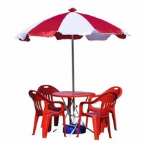 튼튼한 야외용 4인용 파라솔세트B(중-빨강-받침별매) 파라솔테이블 방수파라솔 파라솔테이블세트 파라솔의자세트 업소용파라솔 파라솔세트파는곳 야외파라솔 폴딩파라솔 튼튼한파라솔, 원형_흰색, 회색