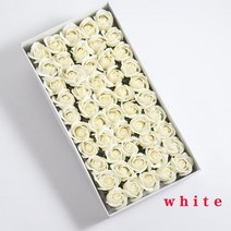 비누꽃 비누꽃바구니 꽃다발 플라워박스 50pcs 3 레이어 인공 장미 비누 꽃 머리