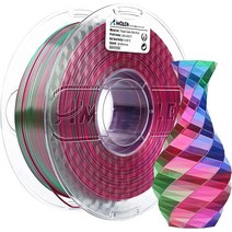 AMOLEN 3D 프린터 필라멘트 금속 PLA 1.75mm 자석 포함 20% 철 파우더 광택 적용 매트 블랙 프린팅 +/- 0.03mm 1kg/2.2파운드, 3 in 1-green Blue Red