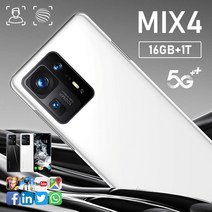 최신새로운 MIX4 글로벌 버전 스마트폰 4G/5G 16GB + 1 테라바이트 2022 mAh 7300 인치 잠금 해제 휴대폰, 02 White  16GB  1TB