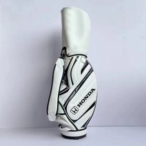 골프 클래식 스탠드 백 클럽 백 휴대용 PU 가죽 메르세데스-벤츠 아우디 자동차 벤치마크 가방, 화이트 혼다