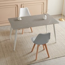 라로퍼니처 에버 1200 1400 포세린 통 세라믹 4인 식탁 세트, 1200 그레이, 스카이블루 의자1+그레이 의자1