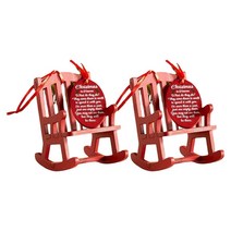 GHSHOP 홈 기념일 휴일 장식 선물에 대 한 2pcs 미니어처 크리스마스 흔들의 자 나무 장식, 목재, 빨간색