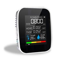 3-in-1 5-in-1 디지털 CO2 미터 센서 대기 질 모니터 온도 습도 측정기 이산화탄소 TVOC HCHO 검출기, CHINA, White 5in1