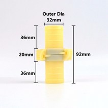 퀵커플러 1PC 외경 25mm 100mm 가든 호스 퀵 도킹 플라스틱 커넥터 플렉시블 조인트 스냅, O.D 32mm, 02 O.D 32mm_01 1Pc
