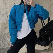 코지 여자 시크한 크리스마스 솔로탈출 블루종 크롭 자켓