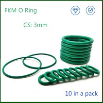 고무오링 패킹 실리콘 오링 고무링 CS 3mm 한 팩에 10 개 불소 고무 씰링 O 링 FKM O-링 오일 씰 워터, 01 OD 8mm_01 10 Pieces_01 3mm
