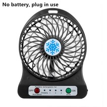 USB 미니 휴대용 책상 LED 라이트 선풍기 1 개 에어 쿨러 데스크탑 3 가지 속도, 04 Black, 한개옵션1