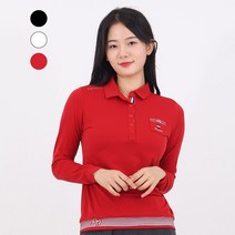 여성 골프웨어 골프티셔츠 줄밑단배색 골프카라티