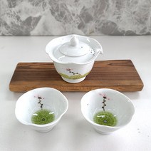 토비 백자 연꽃잎 2인다기 세트