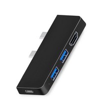 카드 리더 데이터 전송 어댑터 도킹 스테이션 4K HDMI 타입-C 허브 USB 3.0 확장기 마이크로소프트 서피스 프로 8 지원, [01] Black