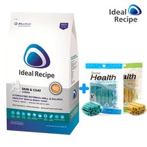 아이디얼레시피 스킨앤코트 강아지사료 1kg 가수분해 피부모질 + 덴탈껌100g 증정