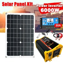 자가발전기 휴대용 발전기 캠핑용 6000w 태양계 전력 인버터 세트 수정된 사인파 전력, 검정-12v  220v