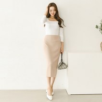 NewCare여성 심플 무지 H라인 오피스 스커트 하객룩