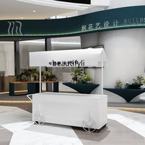 플리마켓 행사 이동식 접이식 판매 진열대 플로트 스톨 트롤리 디스플레이 랙 식품 다이닝 카트 야시장, 한개옵션1, 02 White 180.60.200