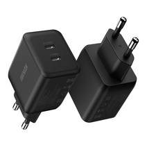코끼리 GaN PD3.0 PPS 35W 듀얼 C타입 멀티 고속 충전기, 블랙