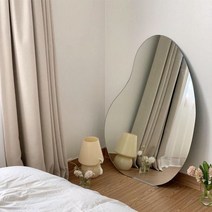 공룡알 망고 거울 소형 52x75cm 조약돌 노프레임 인테리어 신혼집 드레스룸 화장대 아치형 매장용 미러