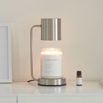 데일리 캔들워머 조명 + 네이처 소이캔들 650ml 세트(빛조절), 화이트, 플라워마켓