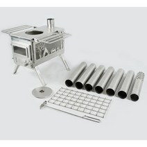 펠릿난로 펠렛난로 장작 스토브 실내 난방 캠핑 스테인레스 스틸 휴대용 야외 야외 장작 및 석탄 이중 사용 휴대용 접이식 텐트 스토브, 나무 난로 보관 가방