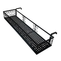 모칸도 베란다 화분걸이 창틀 화분걸이대 (일반 직각형 80x20cm) 창틀용 고리 2개, 검정