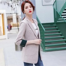 Momolatti 여성용 클래식 블레이저 오버핏 자켓