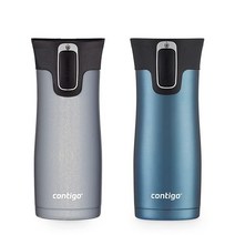 Contigo 자동 밀폐 머그, 16oz 2-pack, Dark Ice & Gold Morel, Dark Ice & Gold Morel