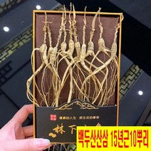 백두산 장뇌삼 15년 10뿌리 산삼 건삼 산양삼 중국약초 활력 건강식품, 1박스, 15년근 10뿌리