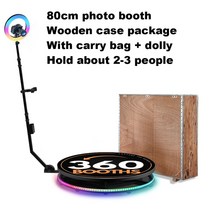 Rossmine 렌탈 360 사진 부스 자동 회전 셀카 웨딩 파티 미니 비디오 기계 100 115cm 호환제품, 9.80cm wooden case - 미국