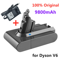 Dyson V6 21.6V 9800mAh 리튬 이온 배터리 DC58 DC59 DC62 DC74 SV09 SV07 SV03 965874-02 진공청소기 배터리 L30+ 충전기