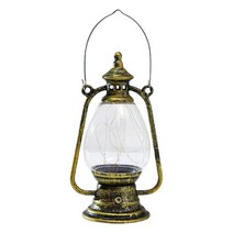 GHSHOP 구식 led 오일 허리케인 랜턴 배터리 운영 매달려 침대 옆 랜턴 책상 램프 주방 실내/야외 캠핑 캐빈 바, 브론즈 골드