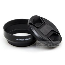 HR 메탈 렌즈후드 46mm 블랙-파나소닉 LUMIX GF1 디카 렌즈(20mm F1.7)용 후드