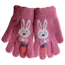 여아 겨울 토끼 니트 털 손가락 장갑 ST-094