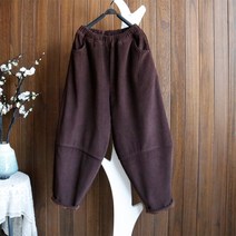 WAWAMOM(특허브랜드) 여자 추동 기모 골덴 배기팬츠 여성 골지 똥싼바지 코듀로이 배기골덴팬츠 BNZ3