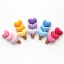 P446 하트 빼빼로 장식 2개 머리핀만들기 악세사리장식 유아헤어핀만들기, 퍼플(pruple)