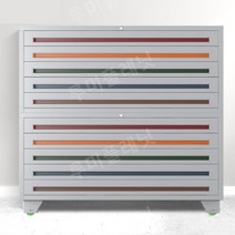 도면보관함 엔지니어링 서랍장 도면함 사무실 대형 종이 파일 2단셕션 정리함, 1.2mm, 0호 멀티 컬러  2단섹션  캐비닛_열쇠형