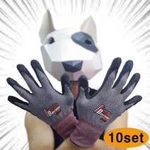오공 동원 장갑의정석 다목적 작업용 캥핑용 헬스용 코팅 NBR 장갑 10 SET, 3. L 대형