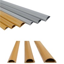 반달모양 전선 몰딩 문선 문틀 바닥 마감재 전기선 덕트 pvc 쫄대 정리 케이블 인터넷선 가리개 테두리 회색 우드 소형 중형 대형 1M 1p, 우드-대